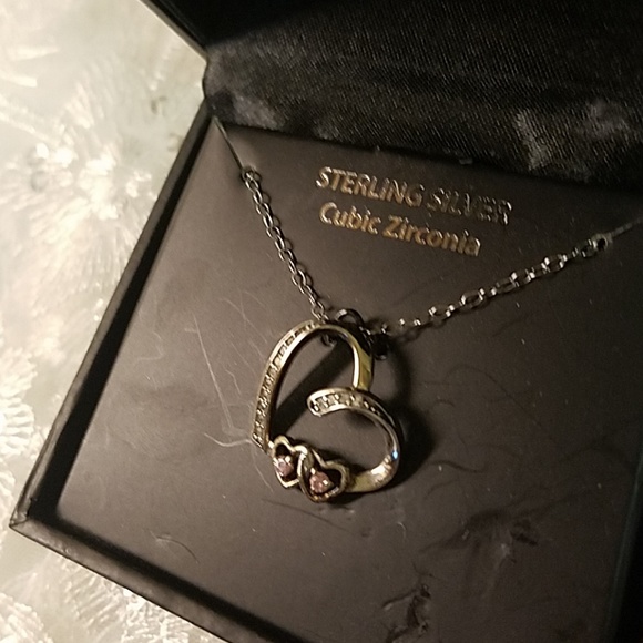 Brand New Sterling Silver CZ Heart Necklace - Picture 2 of 6